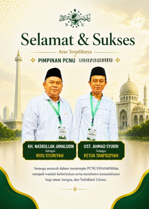 PCNU  Pengurus Cabang Kabupaten Manggarai Rois Syuriyah KH Nasrullah Jamaludin dan Ketua Tanfidziyah Ust Ahmad Syukri